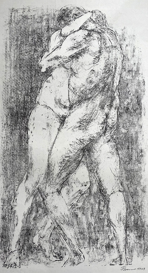 Fritz Cremer (1906–1993): »Liebespaar«, Lithographie, 1969